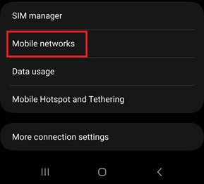 Screenshot: Mobile networks